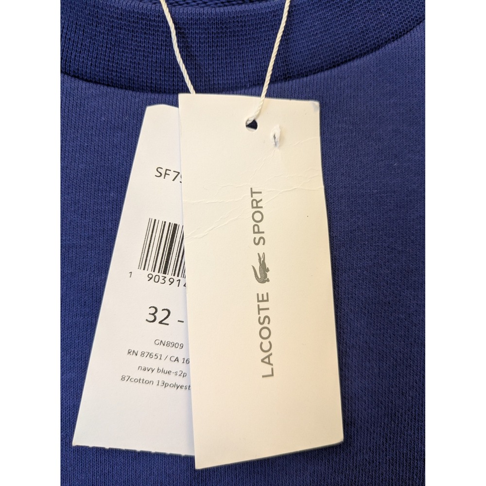 NEW Lacoste Sport Sweatshirt‎ Women's 32 Navy Blue Embroidered Logo Pullover - Picture 3 of 11